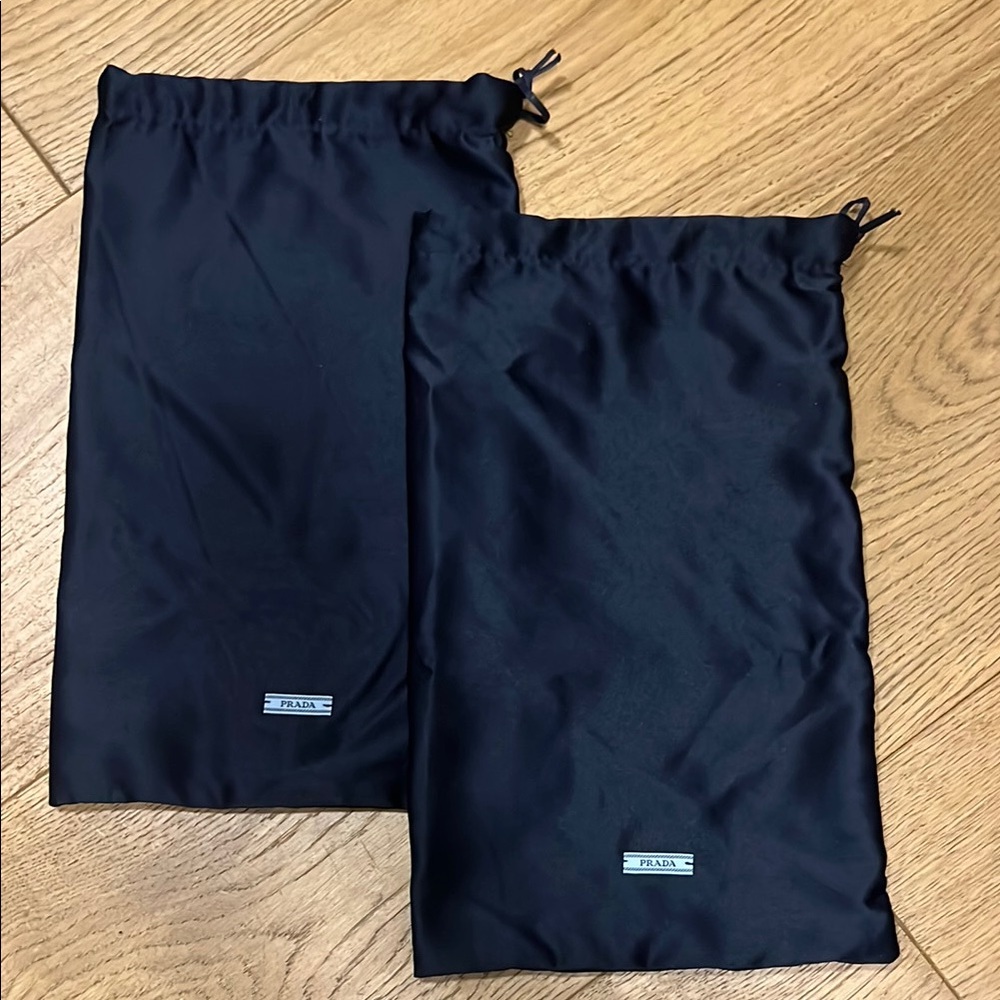 Prada Black Nylon Drawstring Dust Bags - Pair